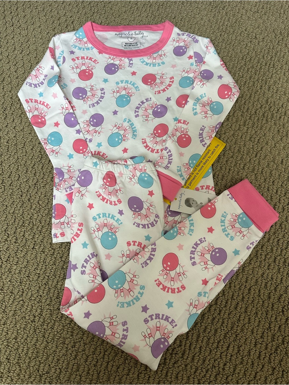 Magnolia Baby NWT Bowling Print Pajama Set Sz 6